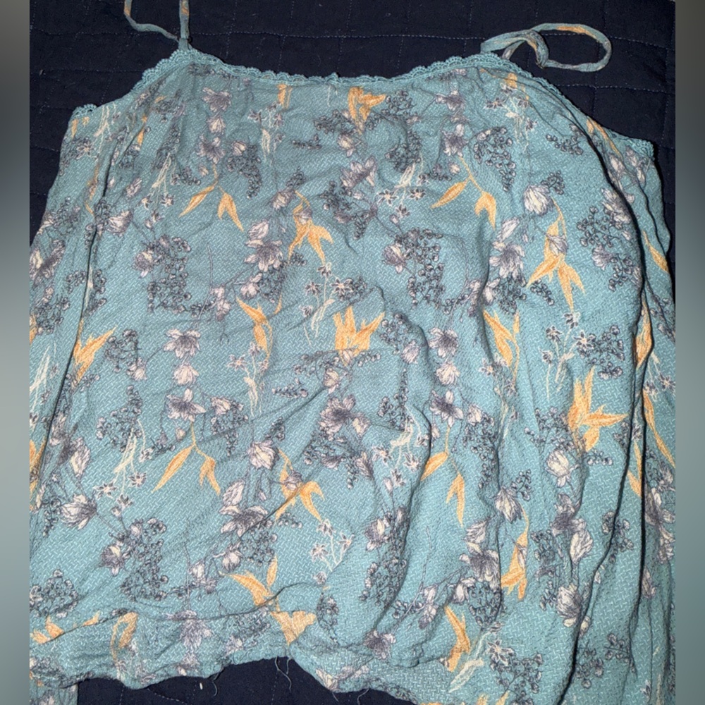 Rewind Blue and Yellow Floral Blouse